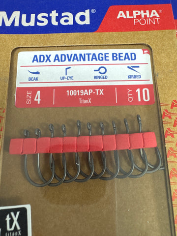 MUSTAD ADX ADVANTAGE BEAD HOOK(10), SZ 4