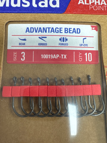 MUSTAD ADX ADVANTAGE BEAD HOOK(10), SZ 3