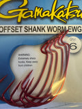 Gamakatsu Offset Worm Hooks Black or Red