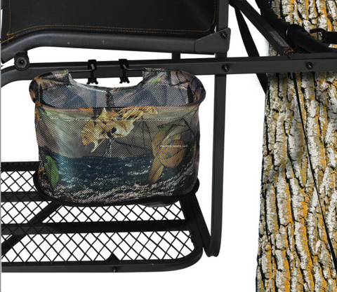 Muddy TA030 EZ Access Treestand Basket, 12"L x 6"W x 8"D, Built In Cup Holder, Camo Mesh