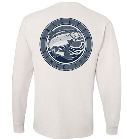 Calcutta G219268A-L Mens Calcutta Steelhead, Long Sleeve T Shirt White, Large