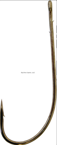 Gamakatsu 01110 Worm Hook, Size 1 Needle Point, Straight Sliced Shank Ringed Eye, O'Shaughnessy Bend, Bronze, 6 per Pack