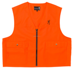 Browning 3051000104 Blaze Orange Safety Vest Zip Front Back License Loop Large Snap Shell Pockets Size Xtra Large