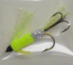 Custom Angler KOKANEE FLY, FL.GRN/SILVER/FL.GRN