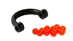 SIMON PLASTIC EZ SPIN CLEVIS #1(6),BLACK W/FLAME BEADS