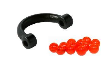 SIMON PLASTIC EZ SPIN CLEVIS #1(6),BLACK W/FLAME BEADS