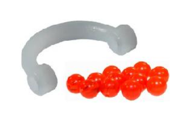 SIMON PLASTIC EZ SPIN CLEVIS #1(6),WHITE W/FLAME BEADS