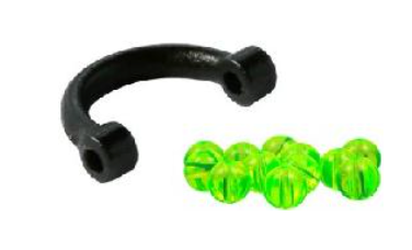 SIMON PLASTIC EZ SPIN CLEVIS #2(6),BLACK W/CHARTREUSE BEADS