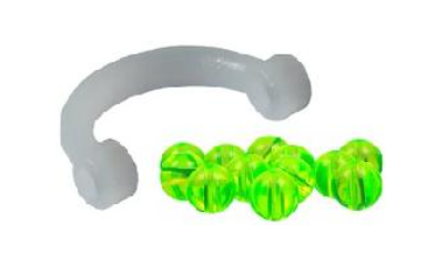 SIMON PLASTIC EZ SPIN CLEVIS #2(6),WHITE W/CHARTREUSE BEADS