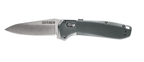 GERBER HIGHBROW COMPACT FOLDING KNIFE- PLAIN EDGE (ASSISTED OPENING) GREY