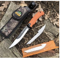 OUTDOOR EDGE RAZORMAX FIXED BLADE ORANGE (3)DROP-POINT & (3)BONING/FILLET BLADES