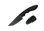 ABKT ELITE PREDATOR FIXED BLADE KNIFE, 7.5" STONE WASHED, BLACK G10 HANDLE