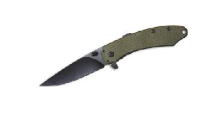 ABKT EMBER SPRING ASSISTED FOLDING KNIFE 3.5" CLOSED,2-3/4"BLADE,GREEN G10 HANDLE