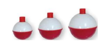 PUCCI 1" RED & WH SNAP ON FLOATS (3)