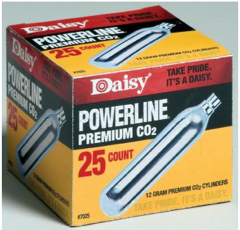 Daisy CO2 Cylinders 12 gram 25 pack