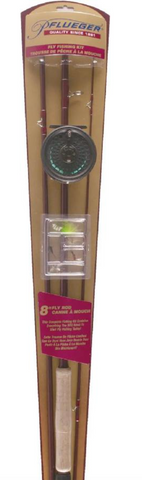 PFLUEGER STARTER FLY FISH KIT 8' 3PC 5/6 (REEL LINE LEADER AND FLIES)