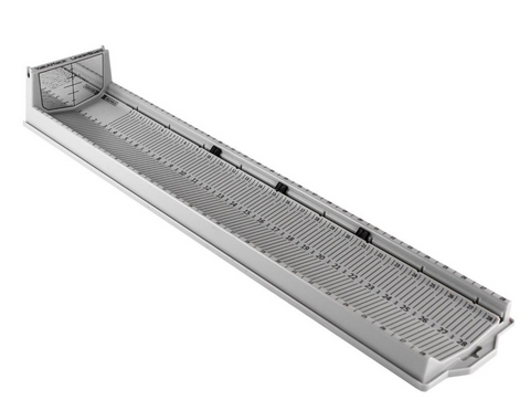 Yak Attack LeaderBoard - 28" Measuring Board with Built-In Identifier Holders and Cull Tabs, Overcast Grey
