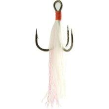 Gamakatsu Treble Hook Feathered White-Red Size 6 2ct