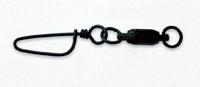 Mustad Black Ball Bearing Swivel w-Snap 3ct Size 4