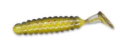 Slider Crappie Grubs 2" 20ct Smoke Yellow Core