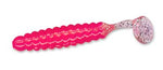 Slider Crappie Grubs 1.5" 18ct Hot Pink-Silver Glitter Tail