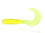 Slider Crazy Tail Grub 2" 15ct Acid Rain Chartreuse