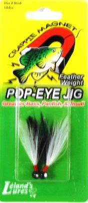 Leland Pop Eye Jig 1/16 2ct Black-White-Black