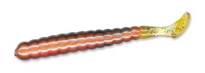 Slider Bass Grub 3" 15ct Crawdad-Copper-Blue Glitter