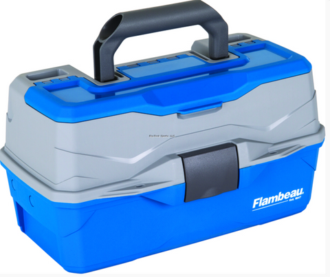 Flambeau 2-Tray Hard Tackle Box-Blue, w/Flip-top lid accessory compartment (240008)