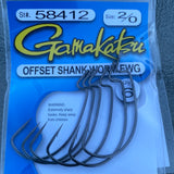 Gamakatsu Offset Worm Hooks Black or Red