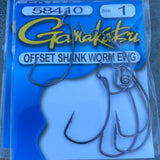 Gamakatsu Offset Worm Hooks Black or Red