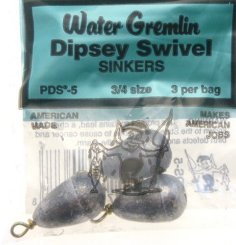 1oz Dipsey Swivel sinker- Water Gremlin